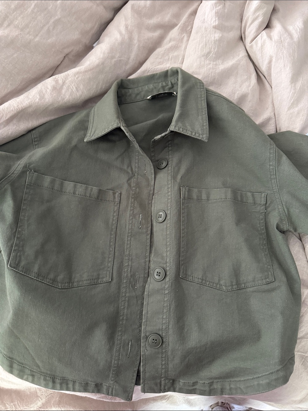 Z Supply Olive Green Cropped Jean Jacket